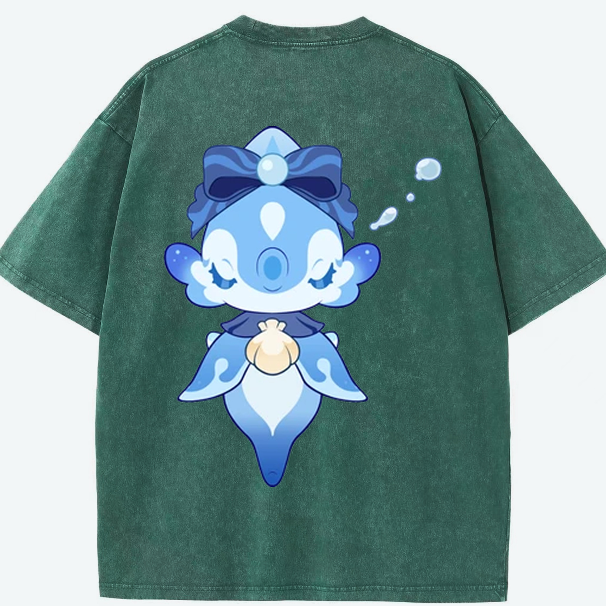 げんし神 フリーナ genshin Furina 綿100% ヴィンテージ風 半袖Tシャツ（背面プリント）
